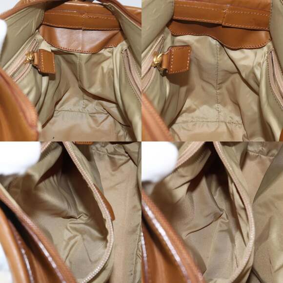 CELINE Hand Bag Nylon Brown Gold - Picture 12 of 13